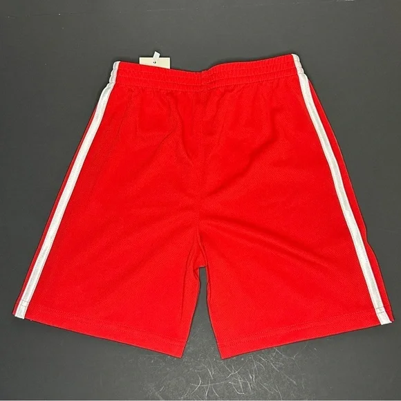 Adidas Boys' Athletic Shorts Size 6 Red Elastic Waistband - Picture 6 of 9